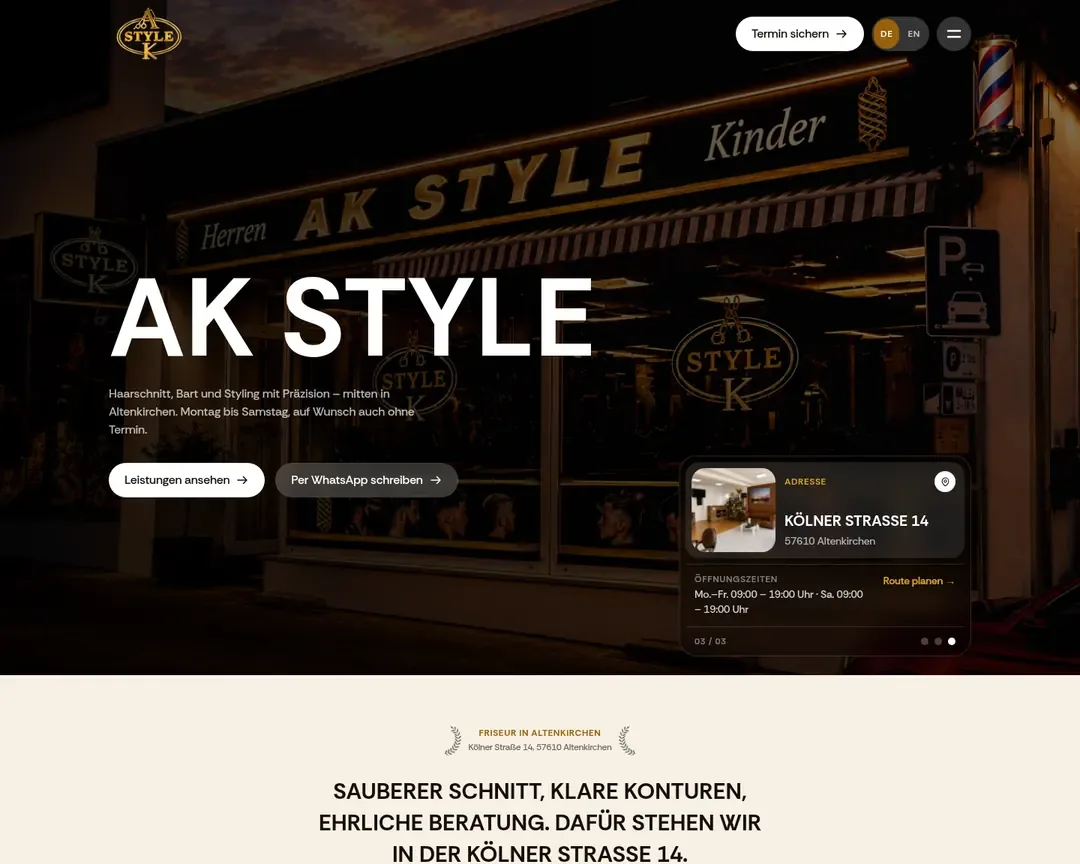 AK Style homepage