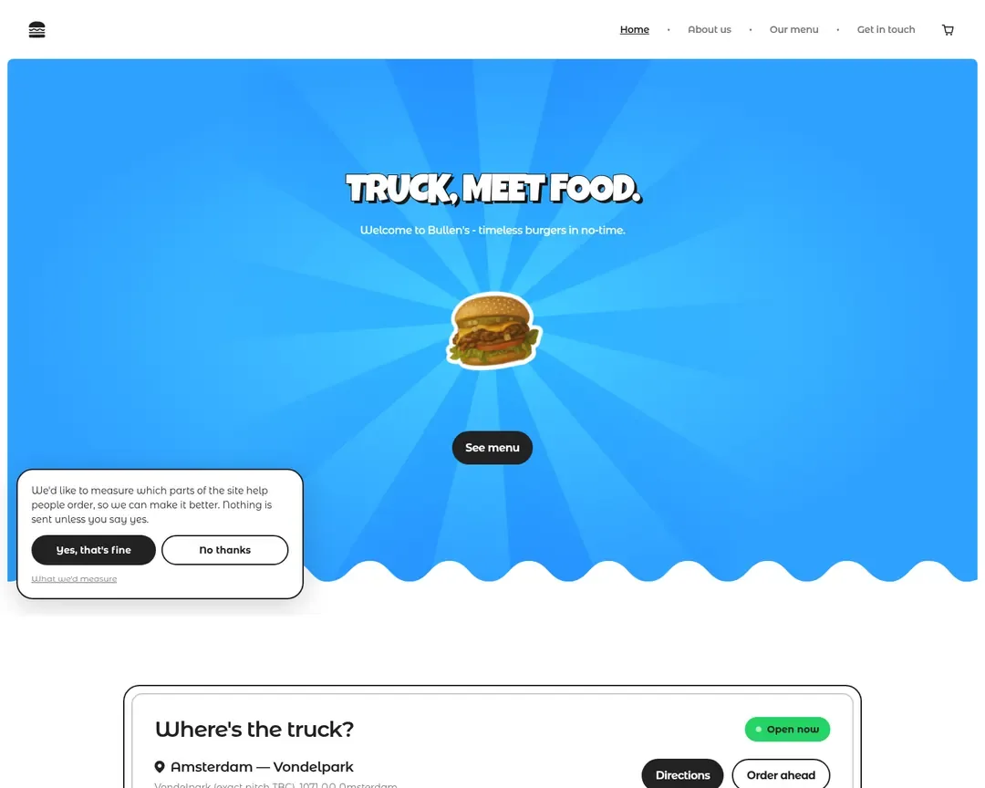 Bullen's Food Truck homepage