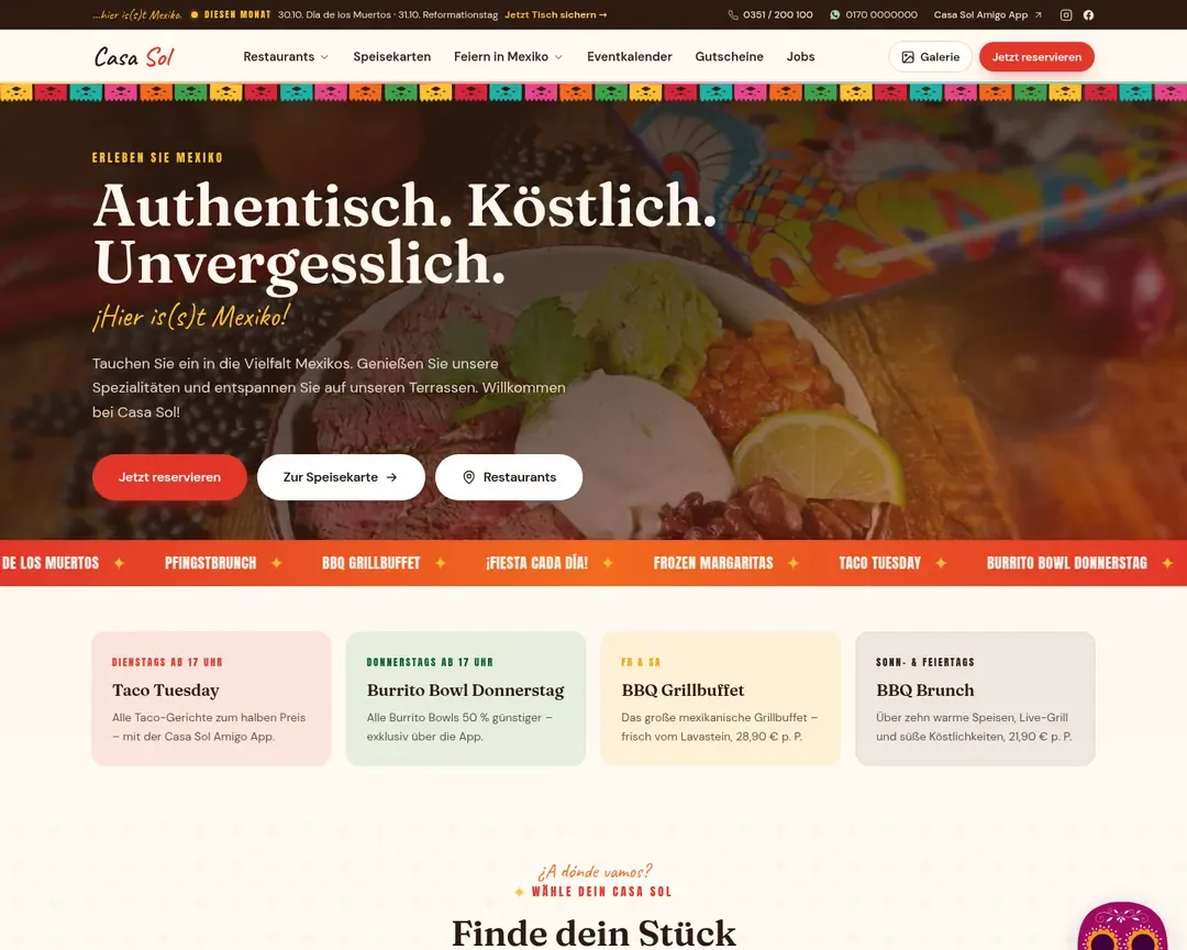 Casa Sol homepage