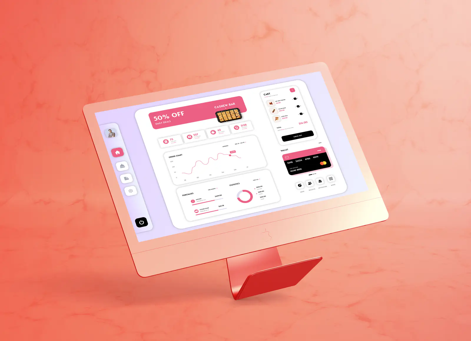 Retail analytics dashboard shown on a tablet