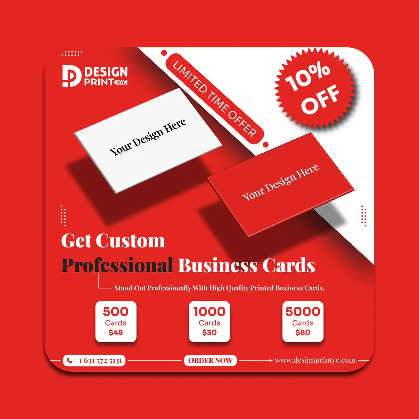 Design Print NYC business card offer post