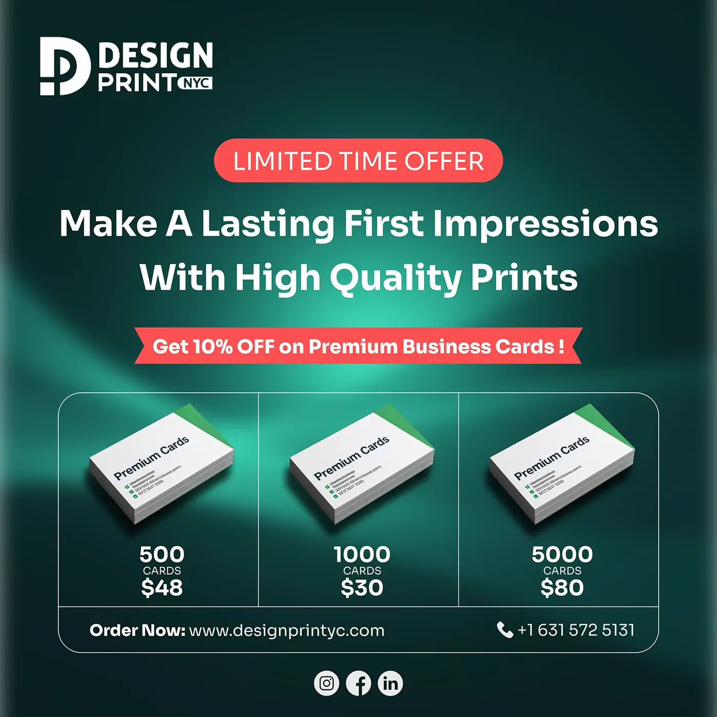 Design Print NYC premium prints offer post