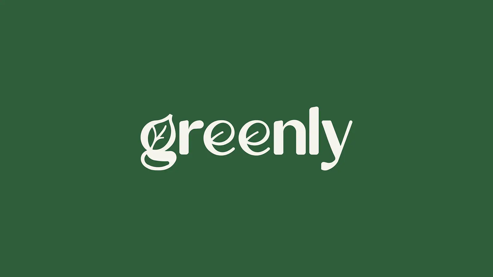 Greenly wordmark on a deep green background