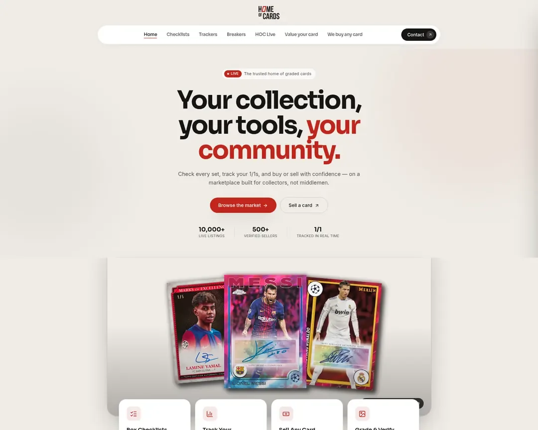 Home of Cards homepage