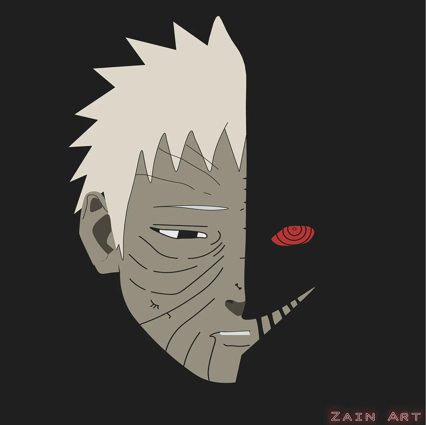 Minimal anime-style character portrait