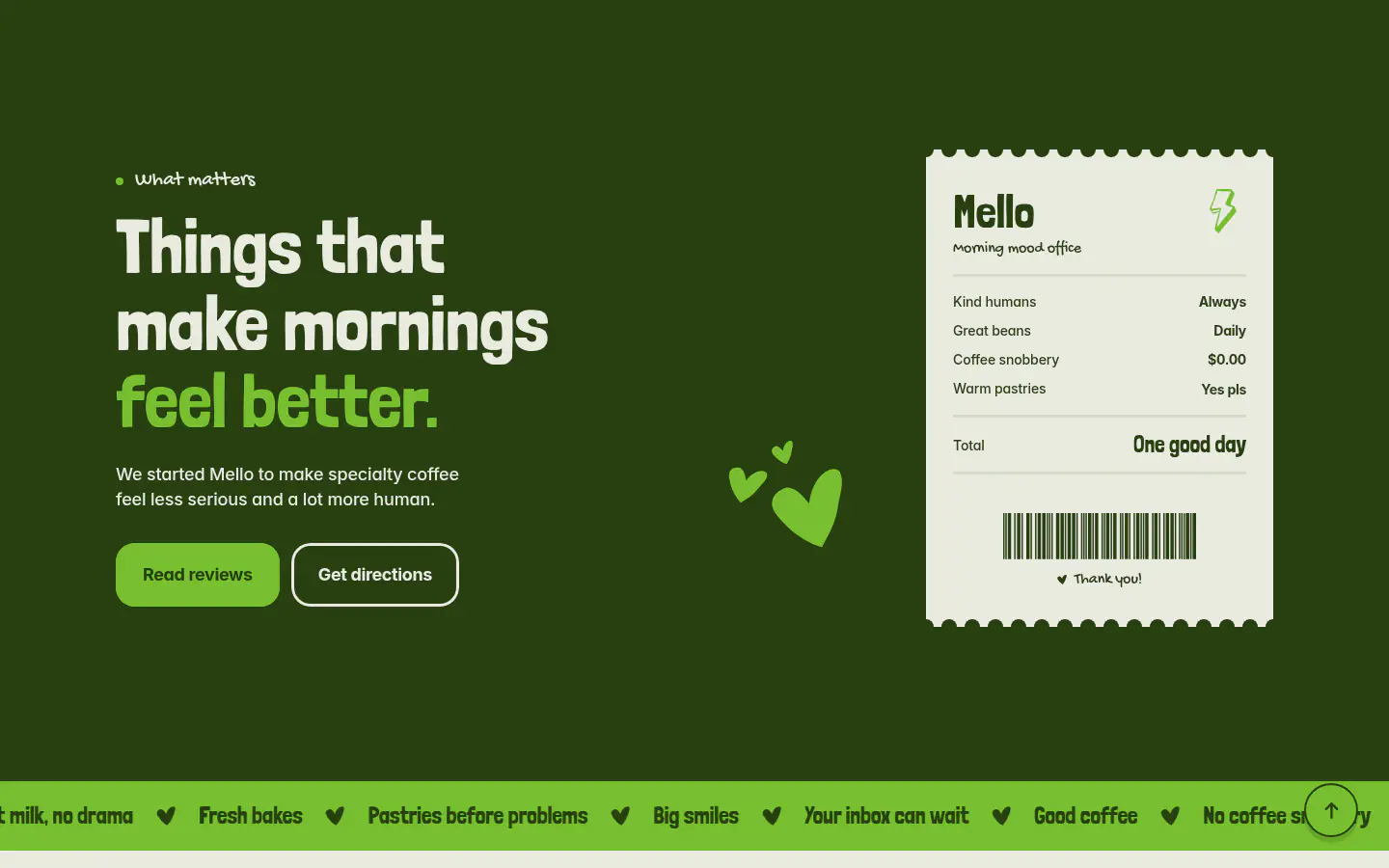'Things that make mornings feel better' brand story and loyalty card