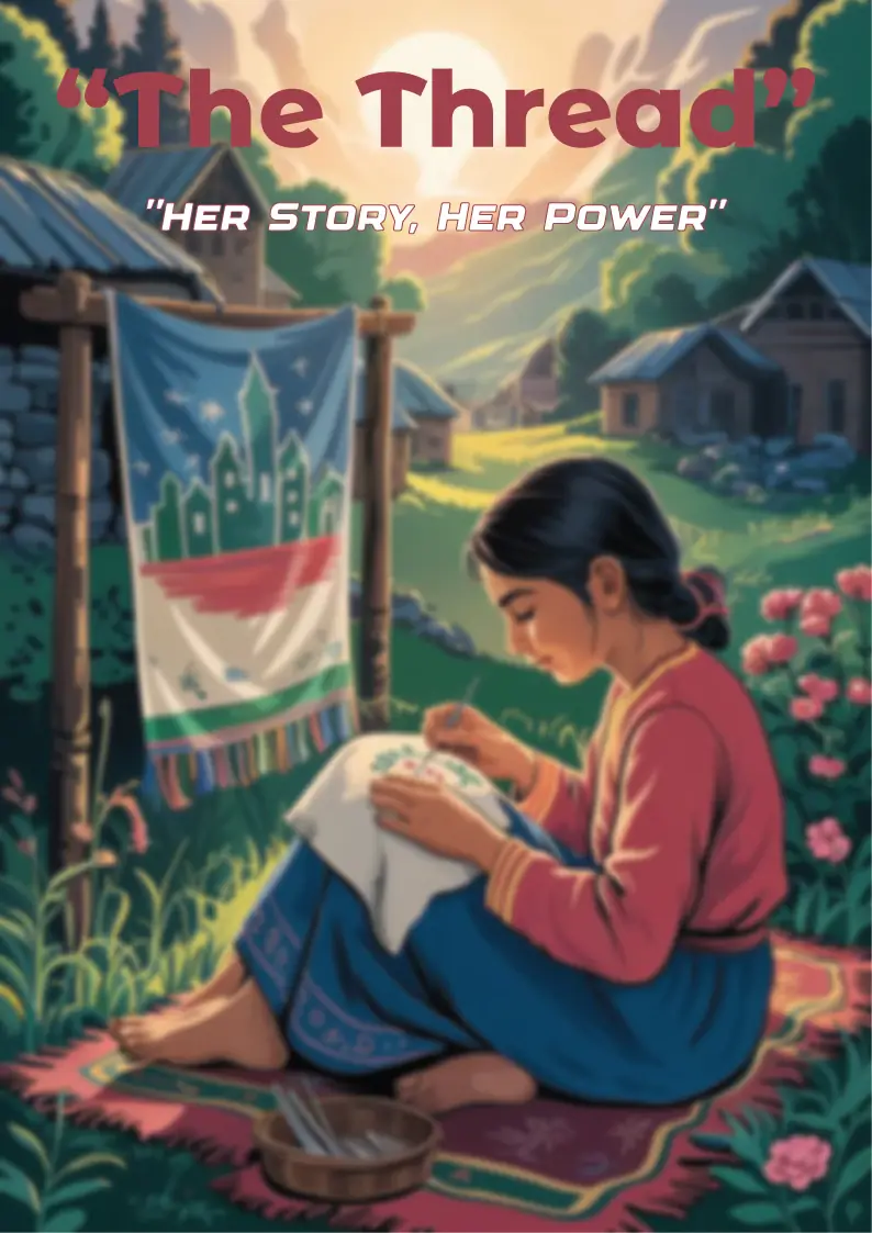 'The Thread – Her Story, Her Power' illustrated poster