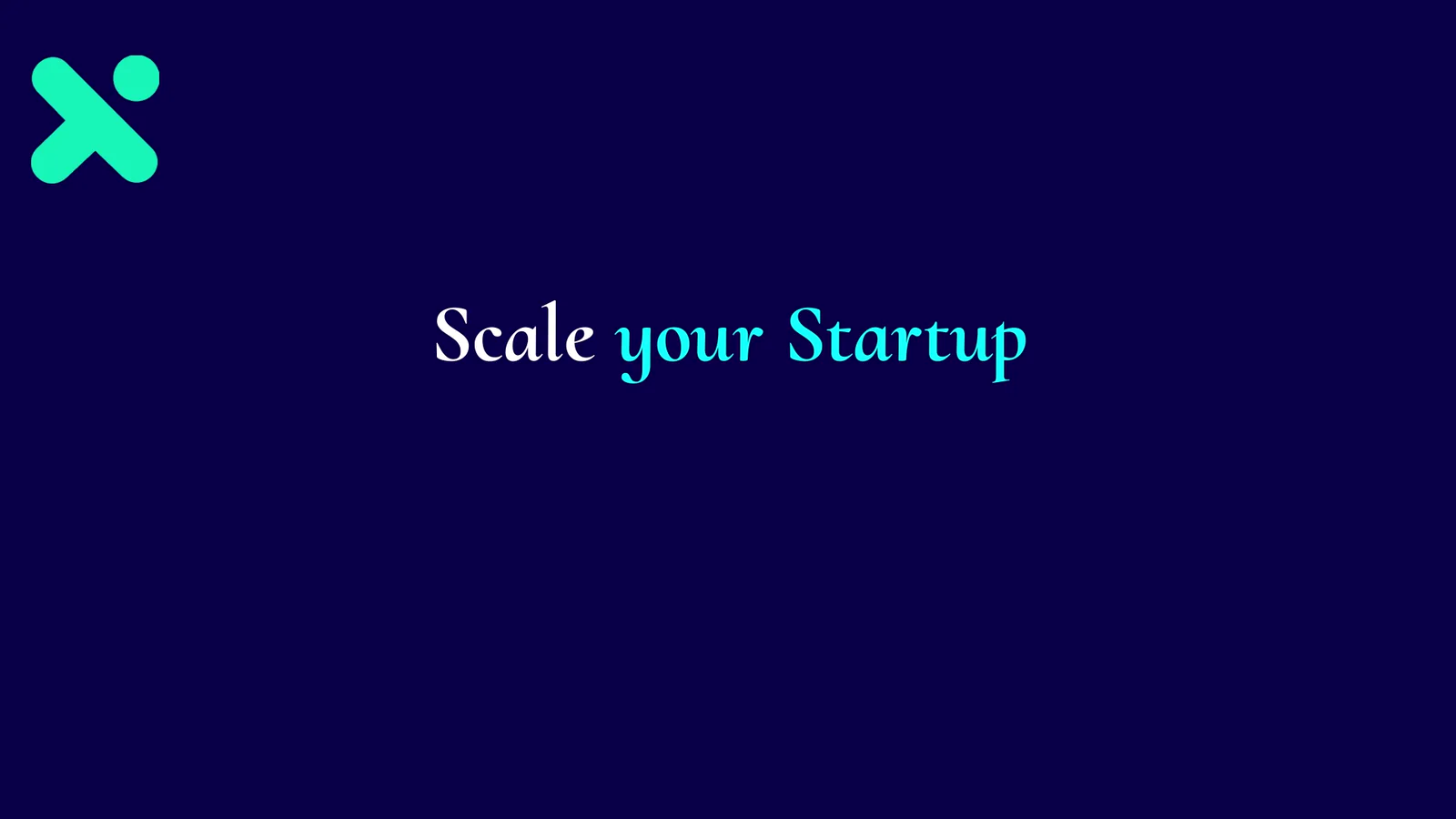 'Scale your Startup' on a deep navy field