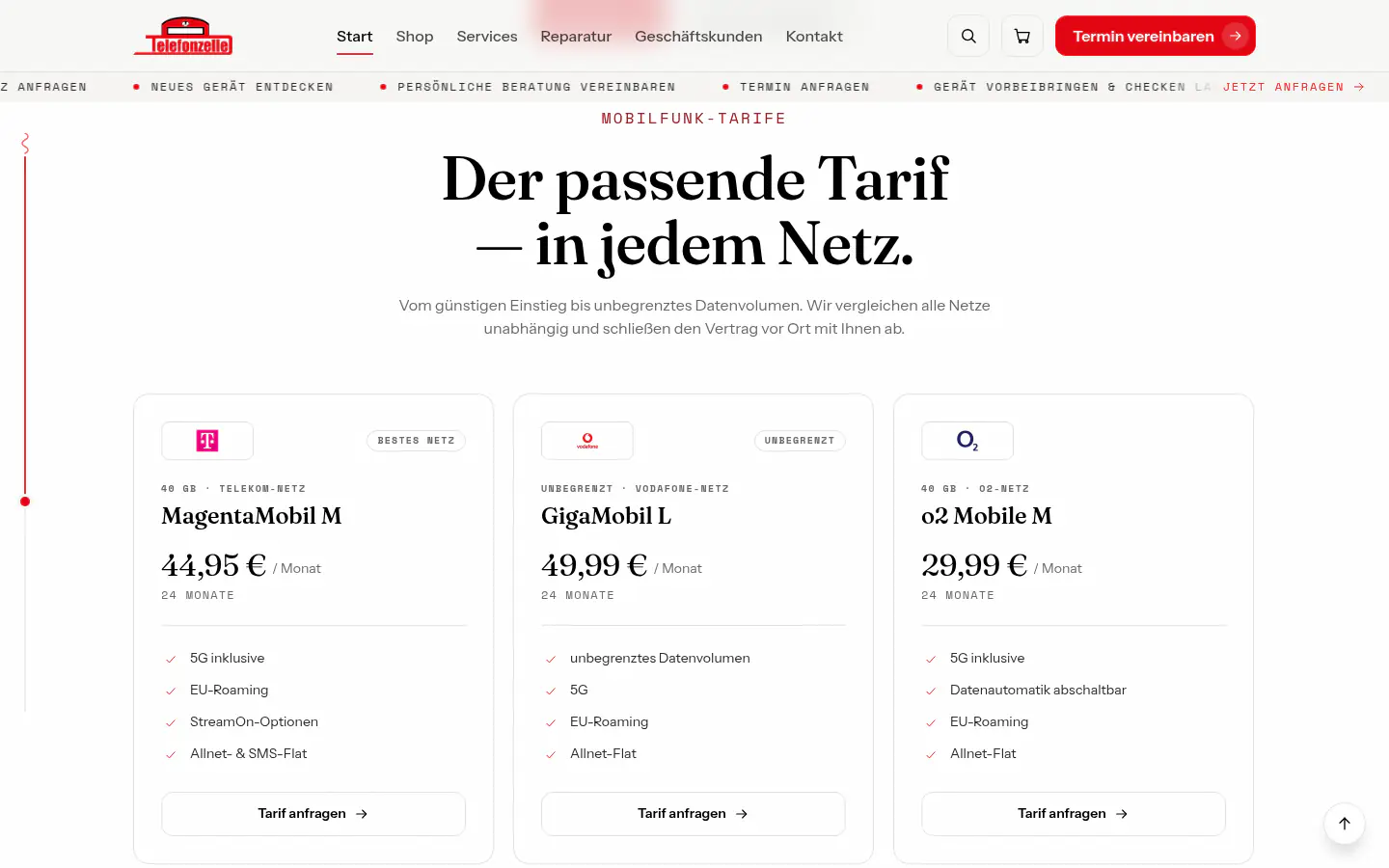 Tariff comparison across every German network