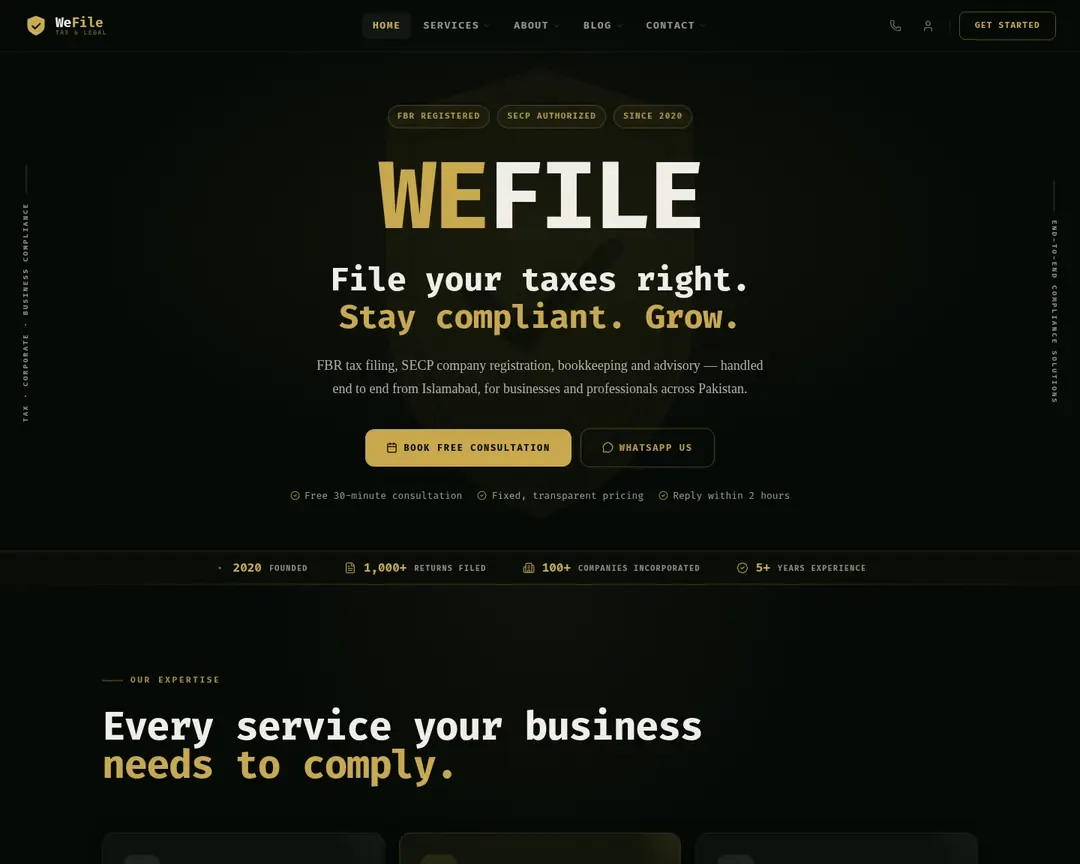 WeFile homepage