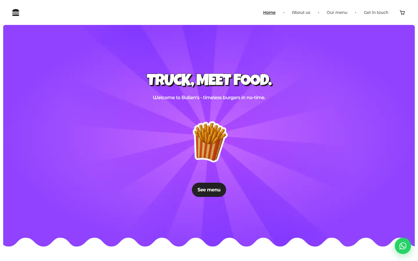 Bullen's homepage with the 'Truck, meet food' hero
