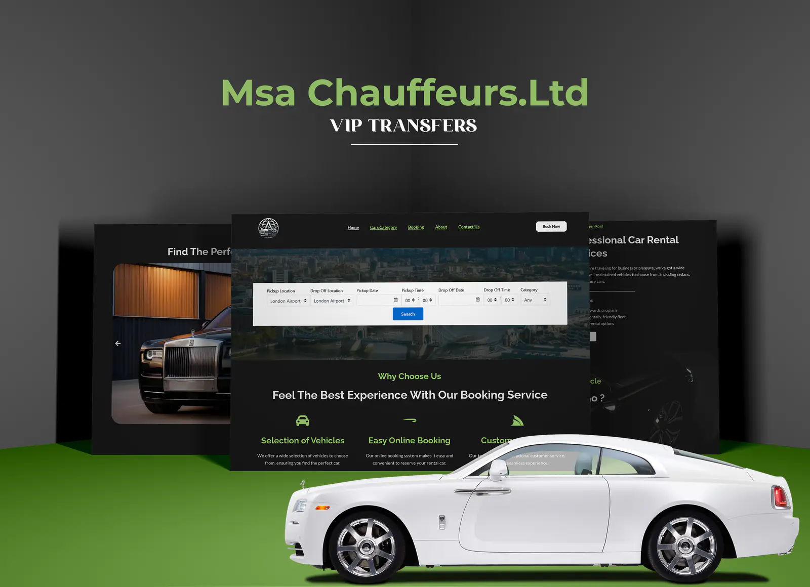 MSA Chauffeurs booking website design
