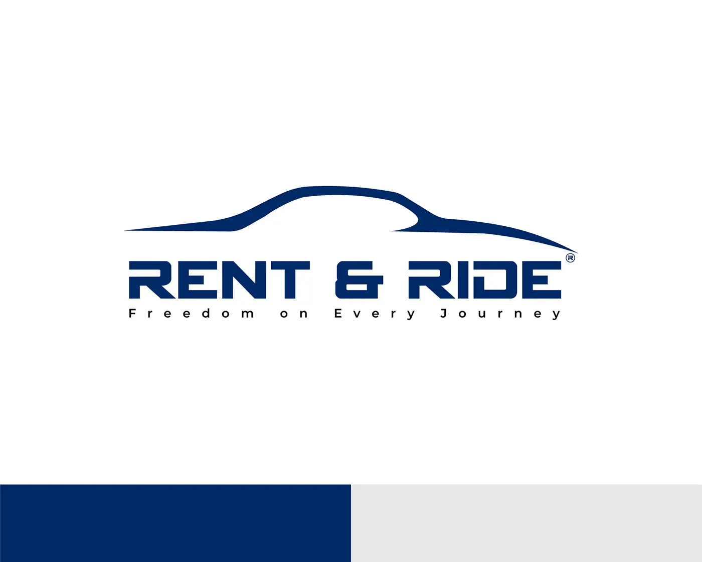 Rent & Ride logo with its car silhouette mark