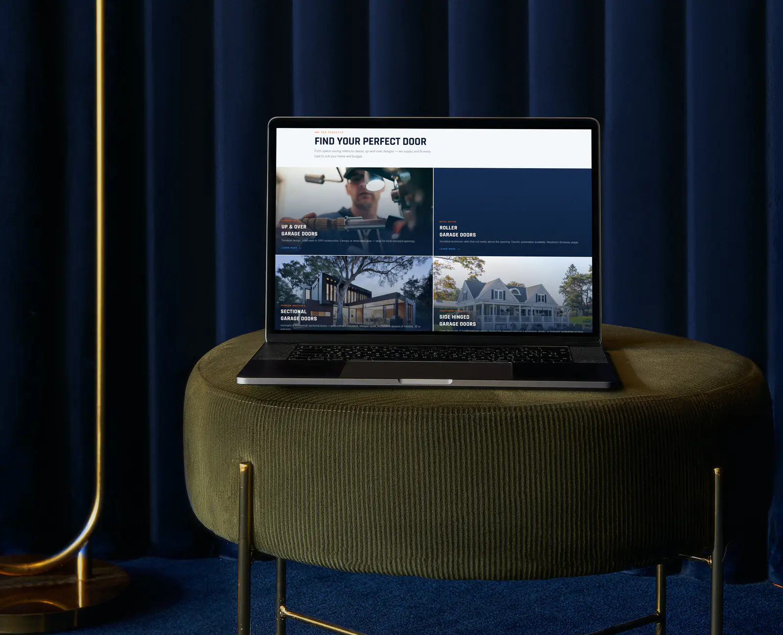 'Find your perfect door' product finder screen