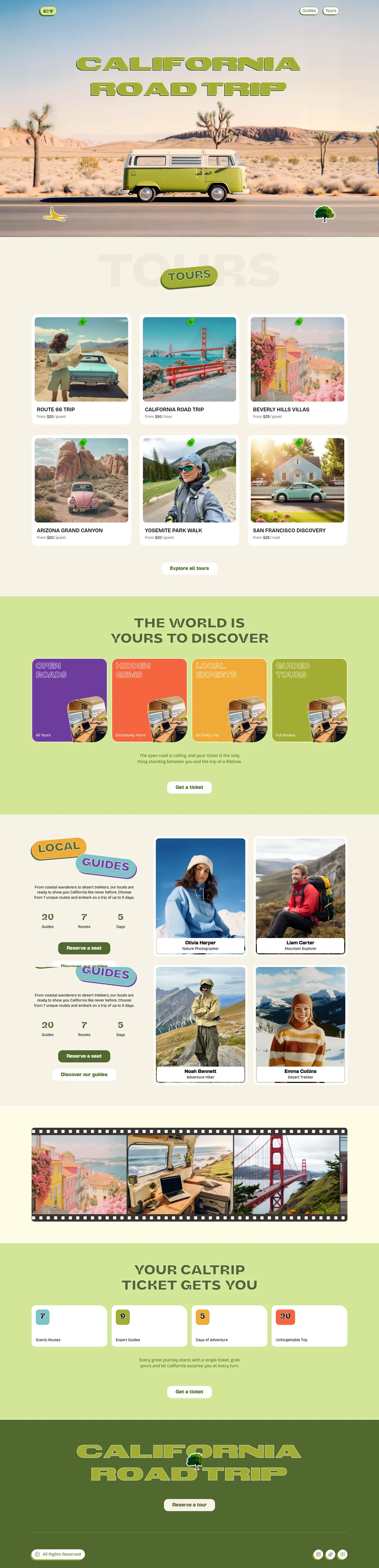 The full Cal Trip landing page, top to bottom