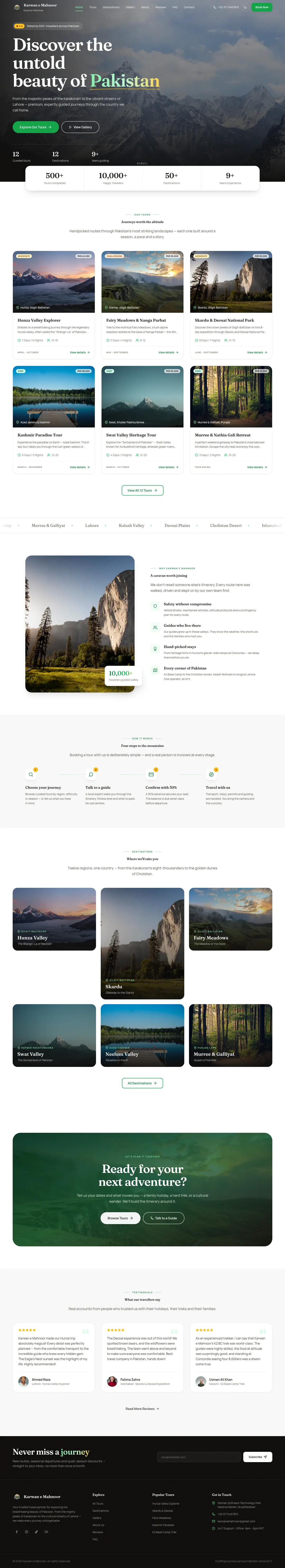The full Karwan e Mahnoor landing page, top to bottom