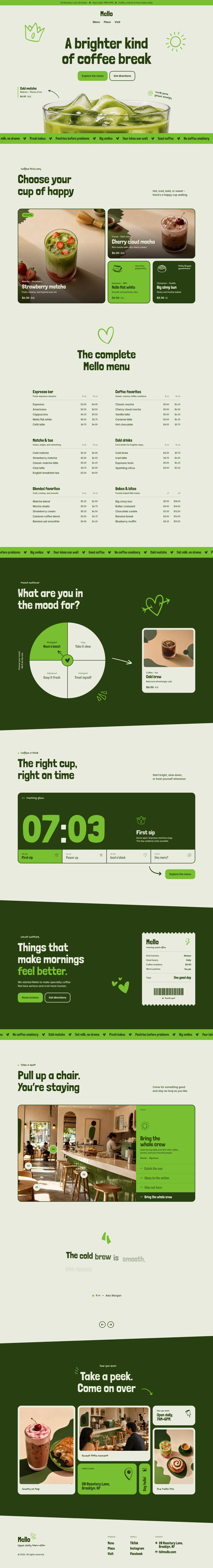 The full Mello landing page, top to bottom